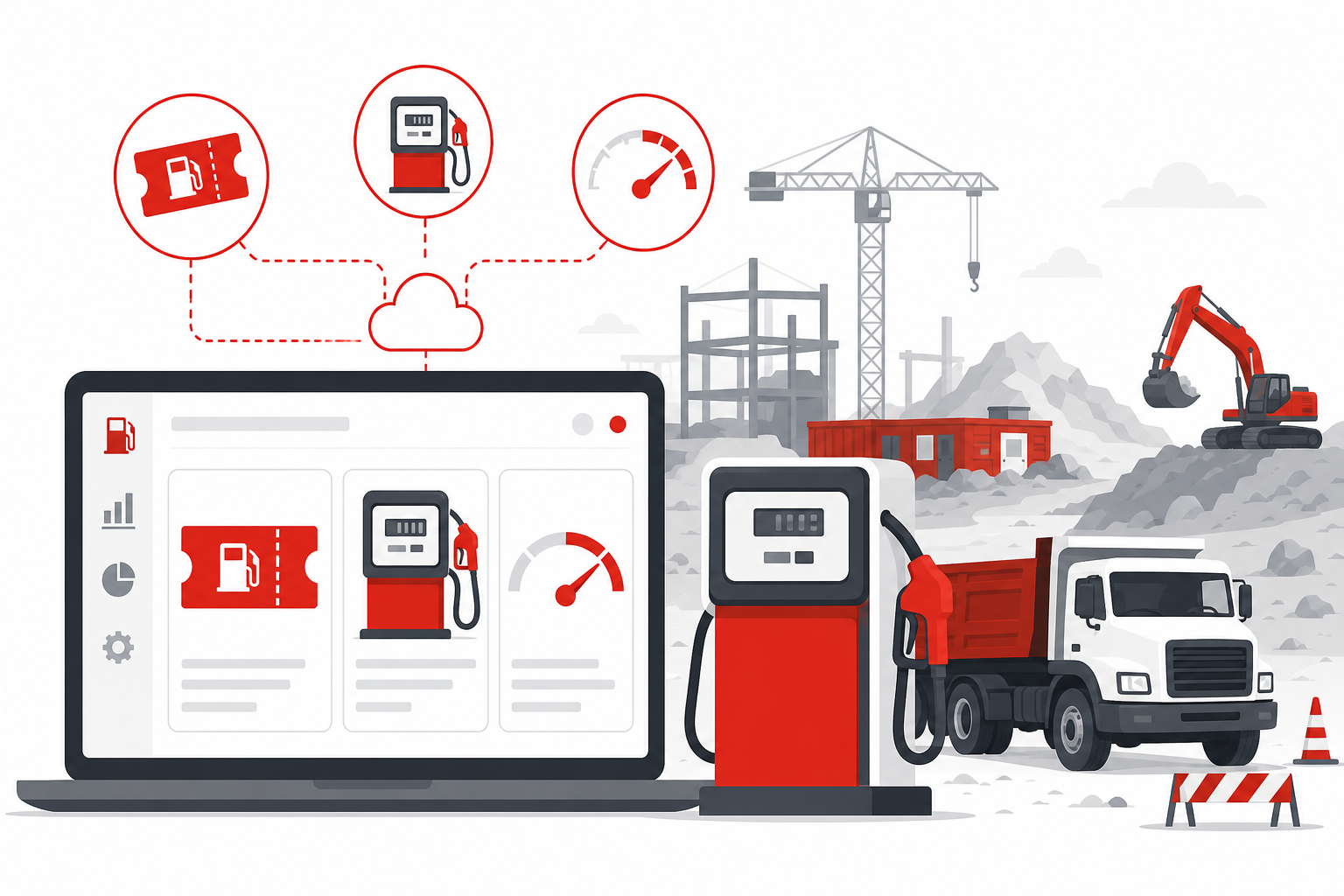 Remote industrial site fuel control and mileage tracking for plant fleet