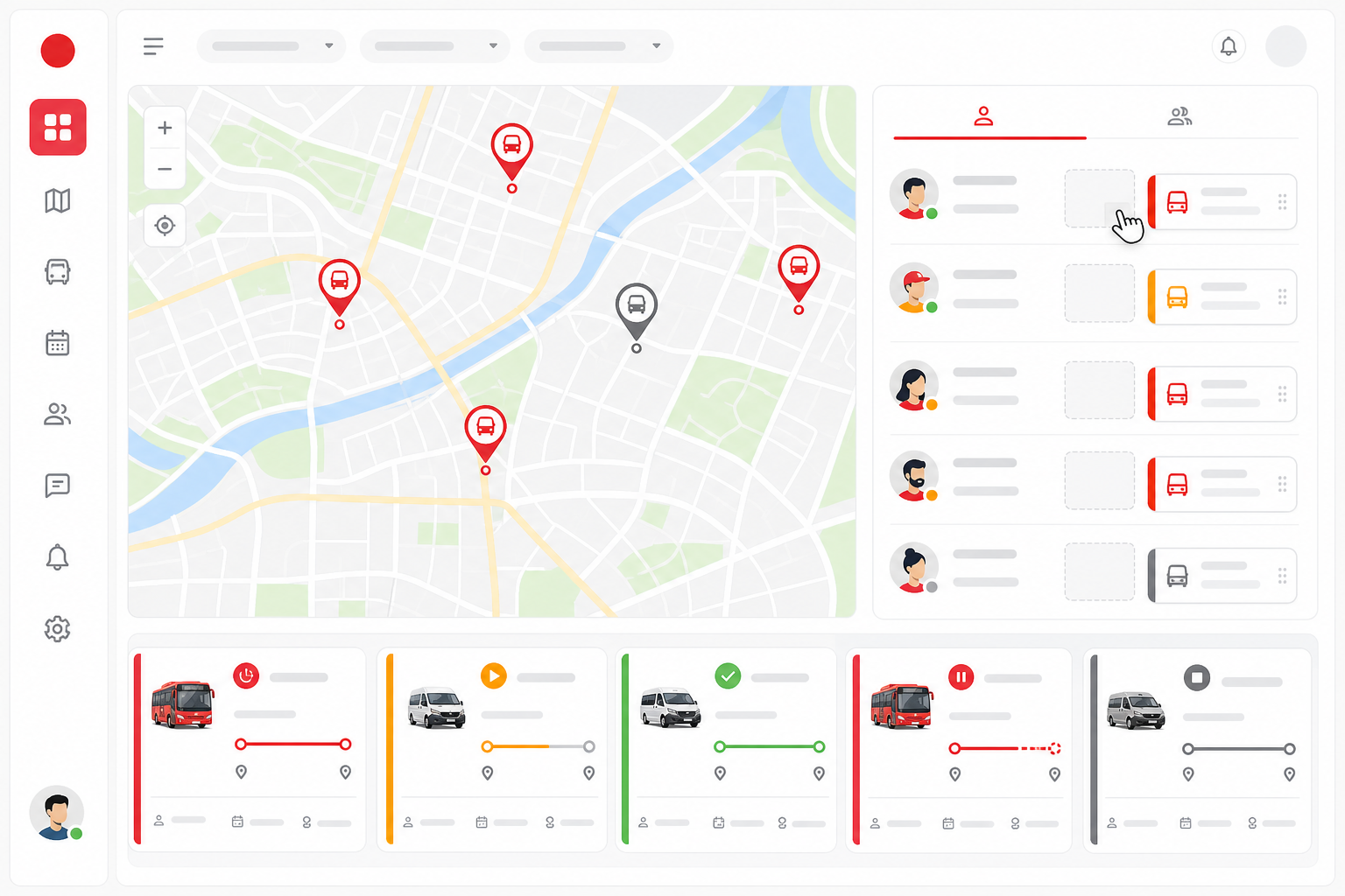 Dispatch desk and trip control in Autonemo VMS Pro