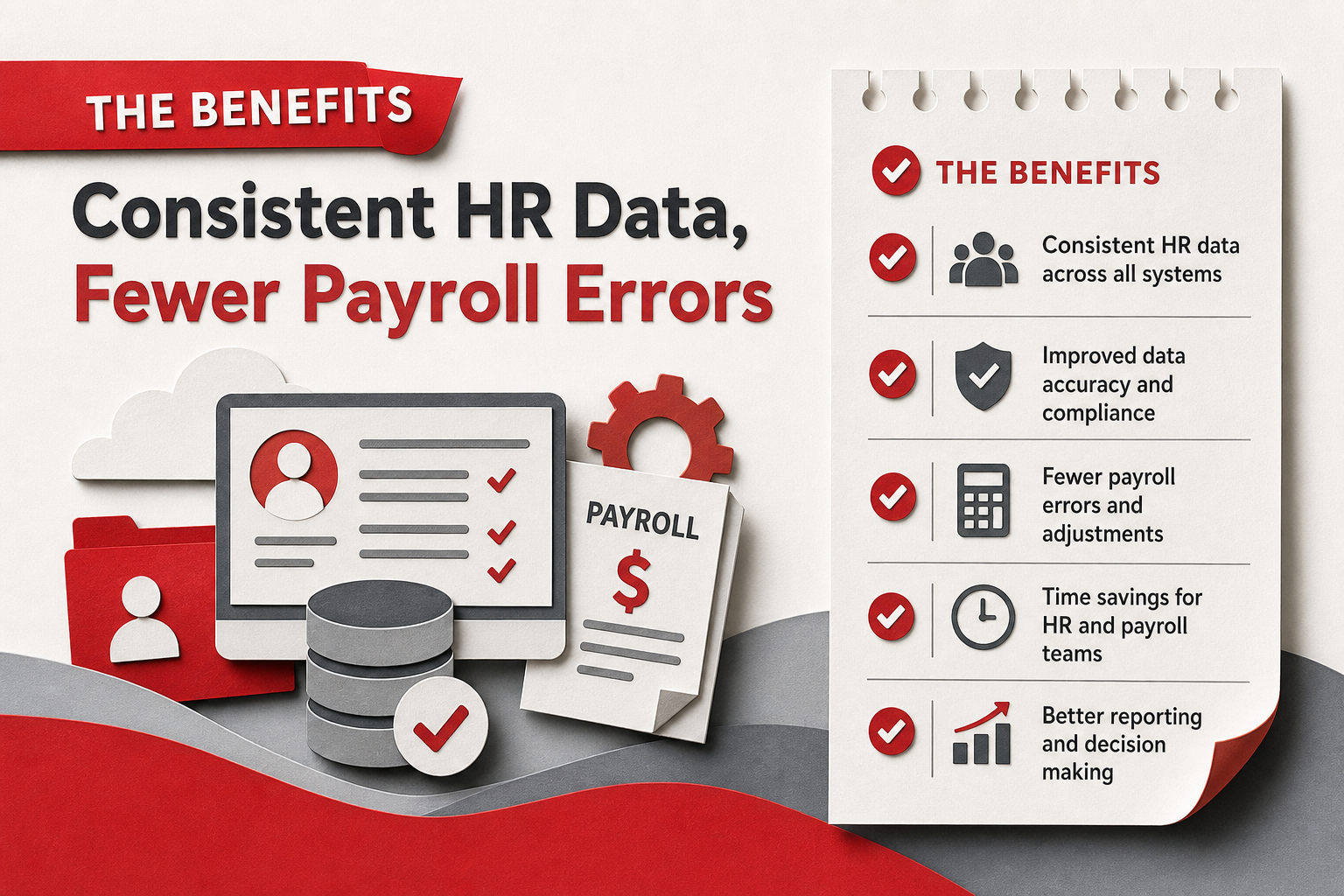 Benefits graph — Links staff to drivers, helpers, or office roles for Staff / HR Setup (Paper cut style, example only, not a software screenshot)