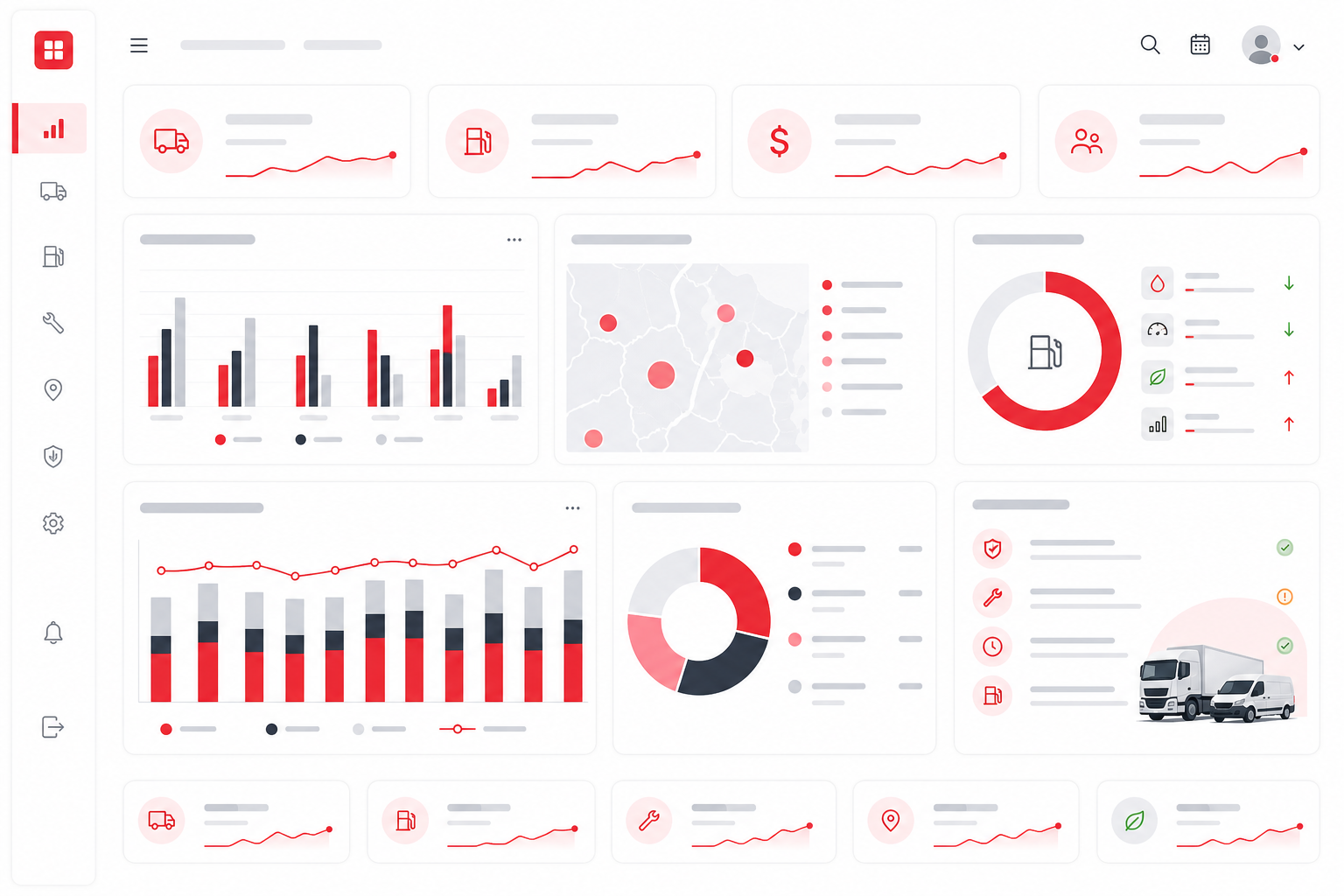 Consolidated multi-branch fleet KPI and executive reporting dashboard