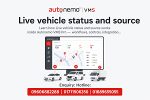 Live vehicle status and source in Autonemo VMS Pro — Fleet & Transport Guide