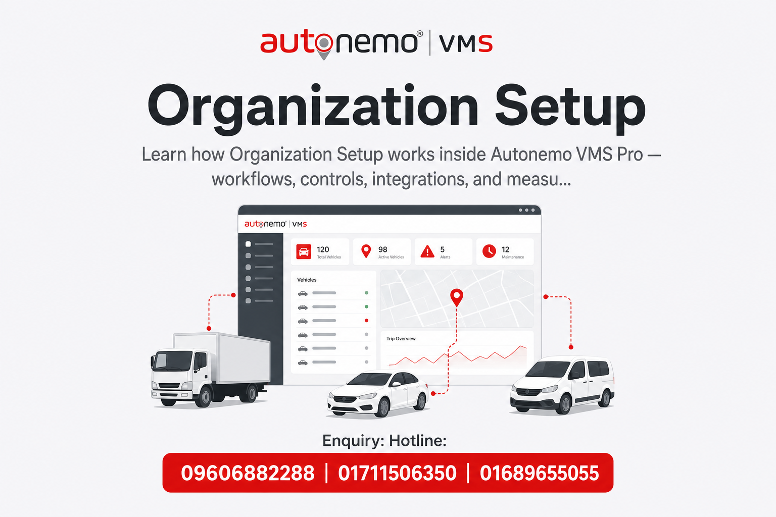 Organization Setup in Autonemo VMS Pro — Fleet & Transport Guide