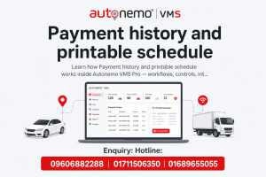 Payment history and printable schedule in Autonemo VMS Pro — Fleet & Transport Guide