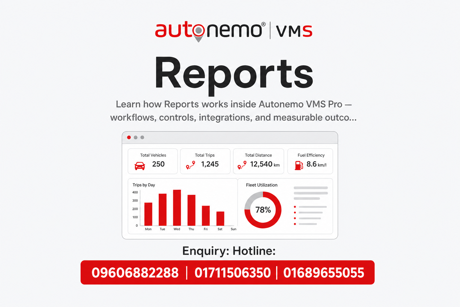 Reports in Autonemo VMS Pro — Fleet & Transport Guide