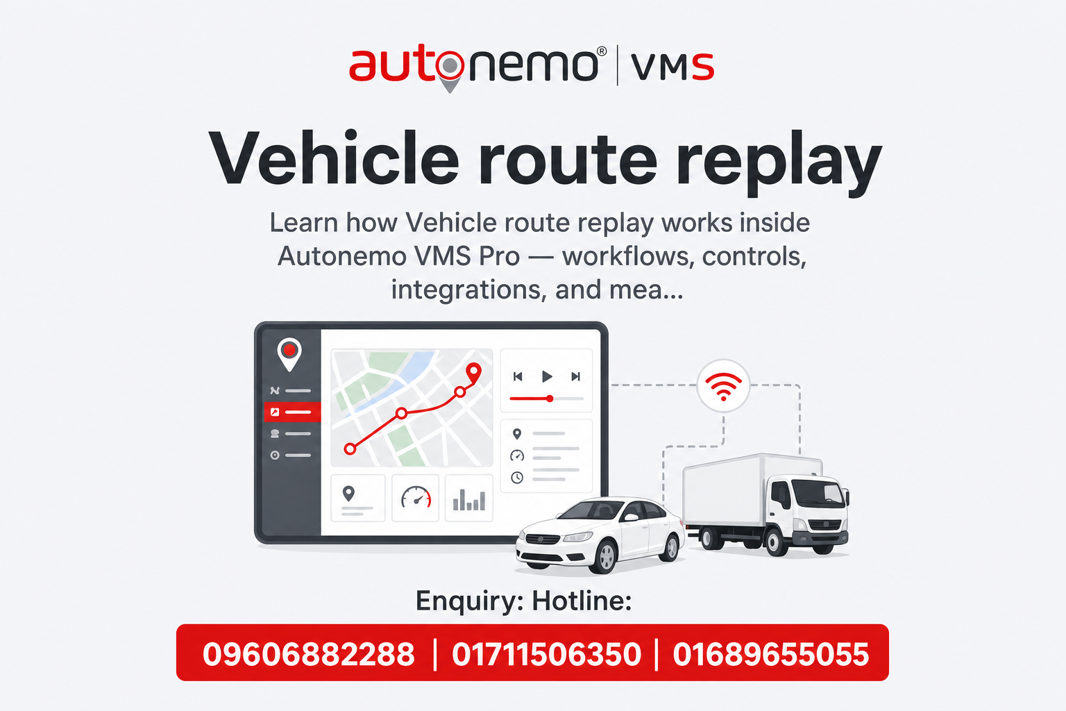 Vehicle route replay in Autonemo VMS Pro — Fleet & Transport Guide